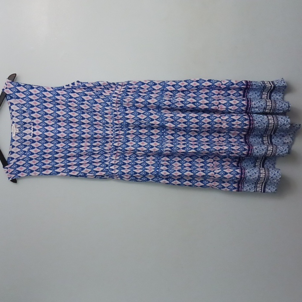 Beachlunchlounge size XXXL women's maxi dress blue, white Moroccan tile print.
